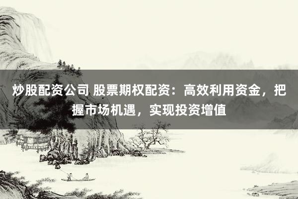 炒股配资公司 股票期权配资：高效利用资金，把握市场机遇，实现投资增值