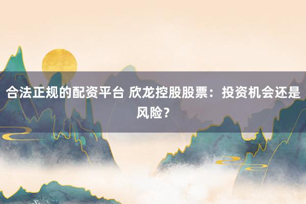合法正规的配资平台 欣龙控股股票：投资机会还是风险？