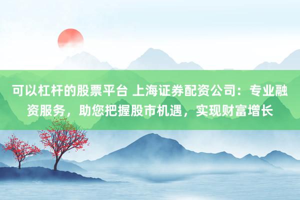 可以杠杆的股票平台 上海证券配资公司：专业融资服务，助您把握股市机遇，实现财富增长