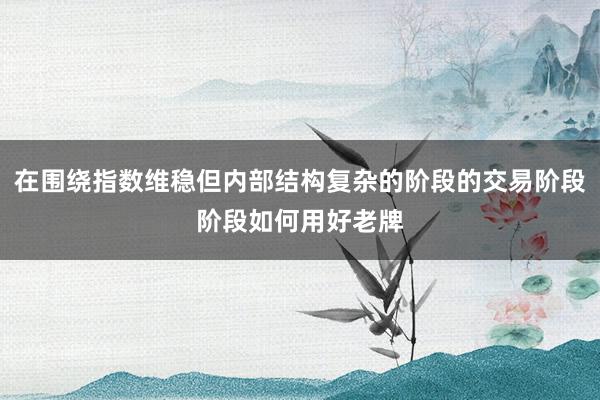 在围绕指数维稳但内部结构复杂的阶段的交易阶段阶段如何用好老牌