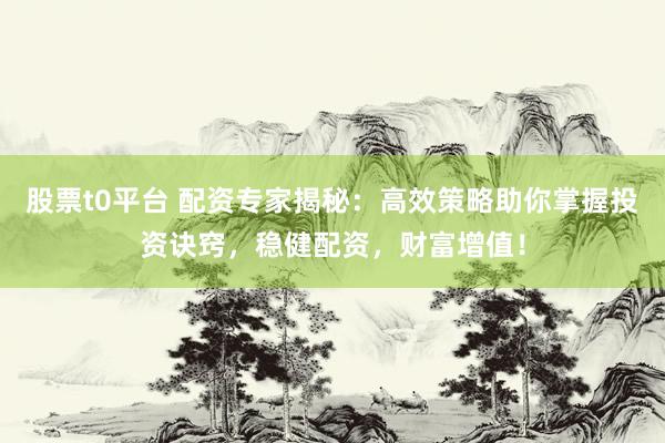 股票t0平台 配资专家揭秘：高效策略助你掌握投资诀窍，稳健配资，财富增值！